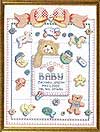 Buttons And Bow Birth Announcement