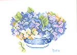 Hydrangea in Delft Blue Bowl